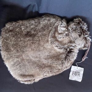 Restoration Hardware Faux Mink Hot Water Bottle with Cover
